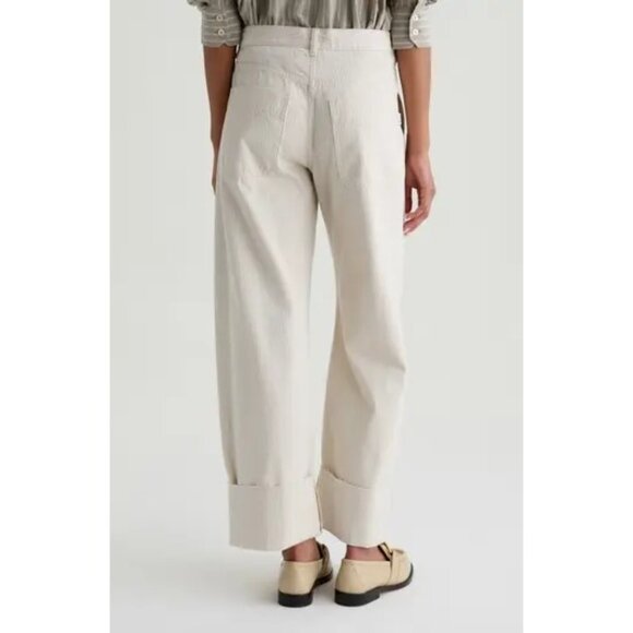 Adriano Goldschmied AG Mercer Cuffed High-Rise Barrel Pants in Blush Canvas - Picture 3 of 5
